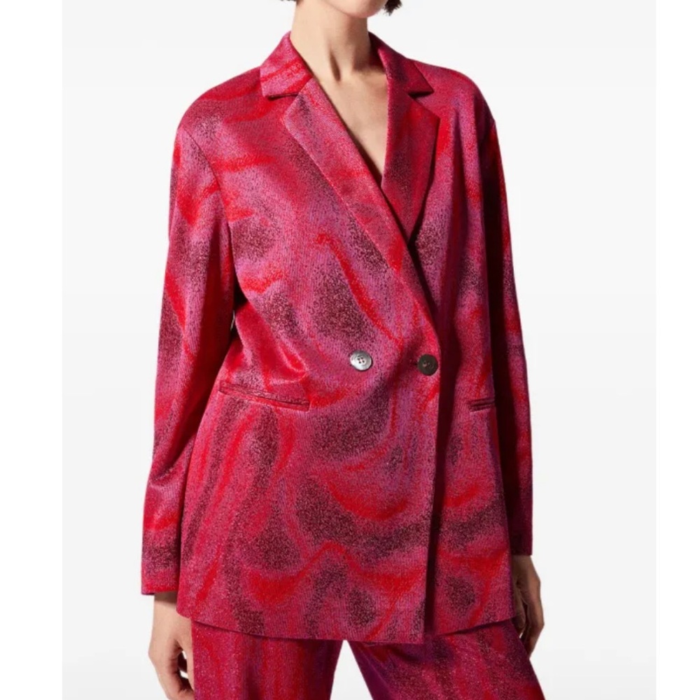 Maccapani Tats Blazer Pink Red Fuchsia Shimmer